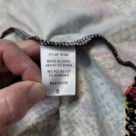 NWT Love J Women's Swimsuit Cover-up Open Front Size Sm Rainbow Snakeskin Beach - Picture 12 of 13